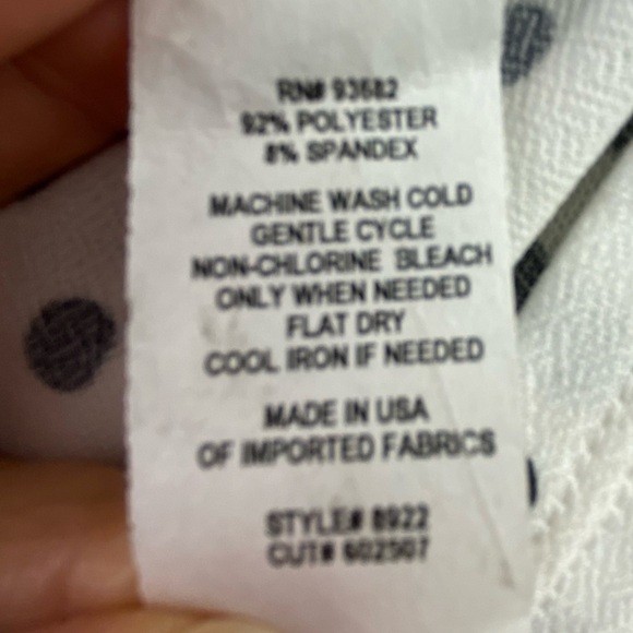 Simply Irresistible white with black polka dot ruffled edge sleeveless top, Med - Picture 6 of 10